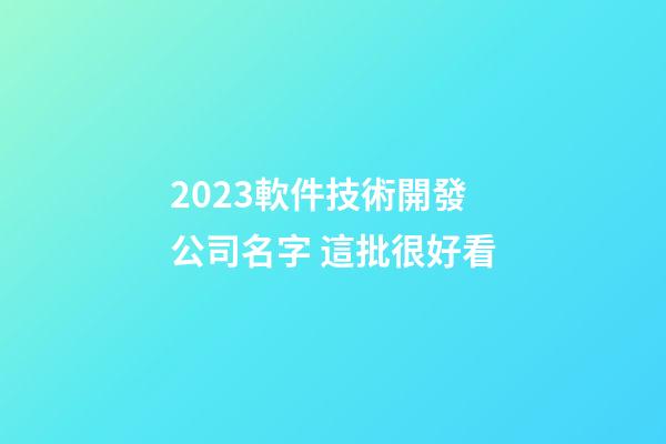 2023軟件技術開發公司名字 這批很好看-第1張-公司起名-玄機派